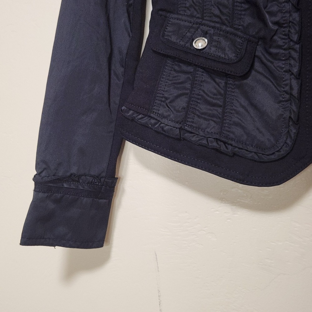 White House Black Market Zip Up V-Neck Pocket Jacket Coat Size 6 - Picture 3 of 5